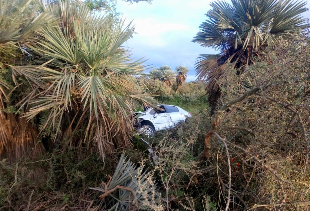 UN AUTOMÓVIL PERDIÓ EL CONTROL Y TERMINÓ DENTRO DEL MONTE EN SAN PEDRO NORTE