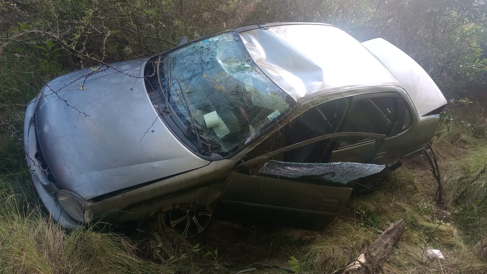 UN AUTO CAYÓ A UNA PILETA EN LAS CURVAS DE SAUCE PUNCO
